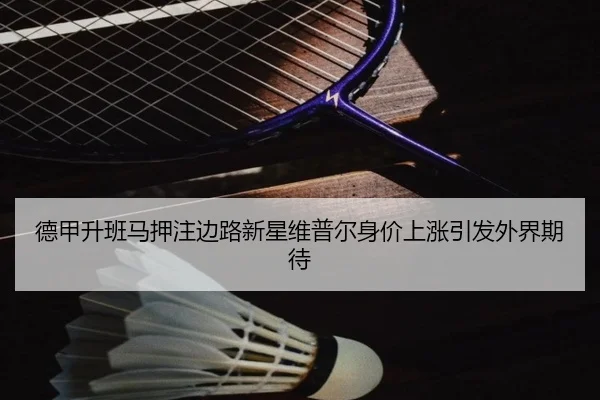 德甲升班马押注边路新星维普尔身价上涨引发外界期待
